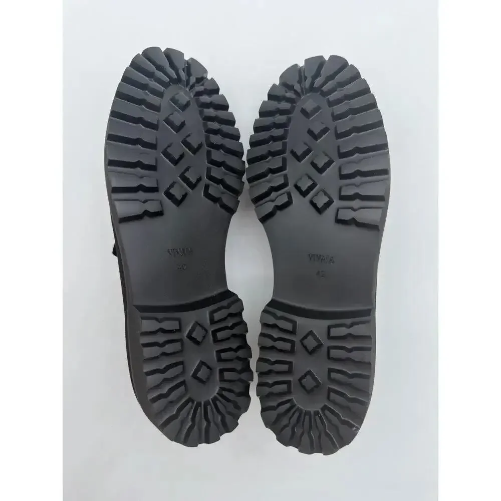 Vivaia Francesca Platform Chunky Heel Penny Minimalist Preppy Black Loafer 10.5